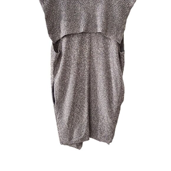 Vallette Oversize Sleeveless Cardigan Chunky Knit Size S/M Heather Gray Pockets - Picture 6 of 16